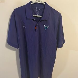 Jordan Brand NBA Charlotte Hornets Dri Fit Polo. Size Large